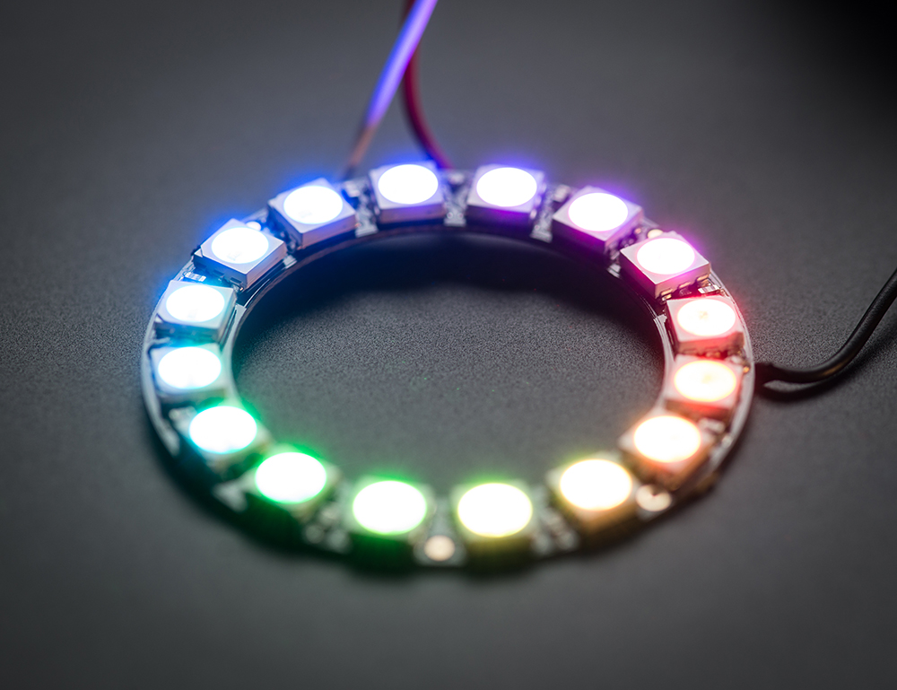 NeoPixel Ring - 16 x WS2812 5050 RGB LED with Integrated Drivers - Click Image to Close