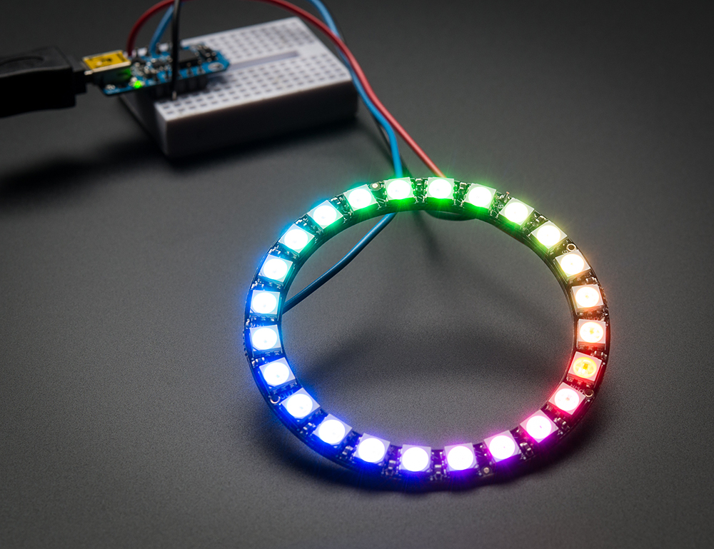 NeoPixel Ring - 24 x WS2812 5050 RGB LED with Integrated Drivers - Click Image to Close