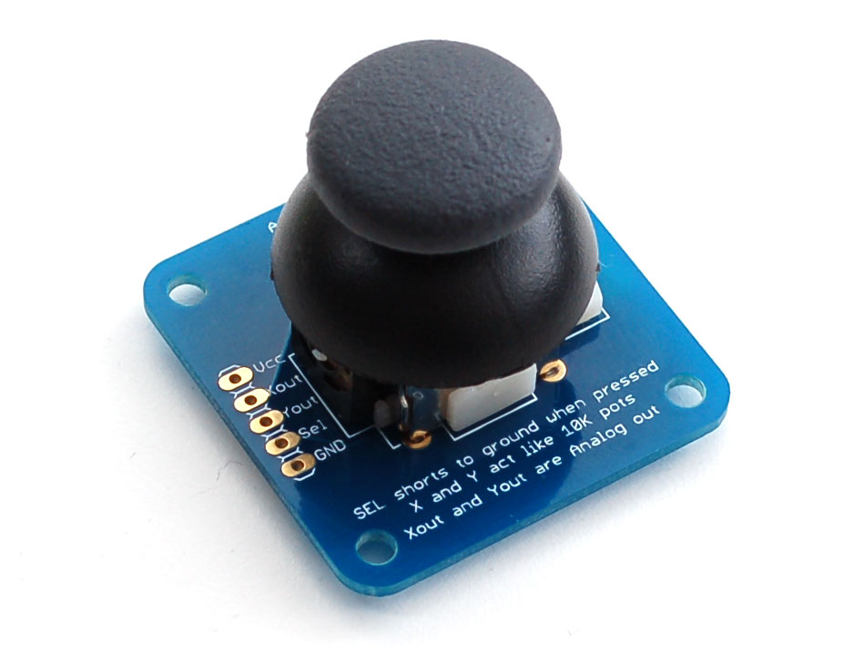 Analog 2-axis Thumb Joystick with Select Button + Breakout Board - Click Image to Close