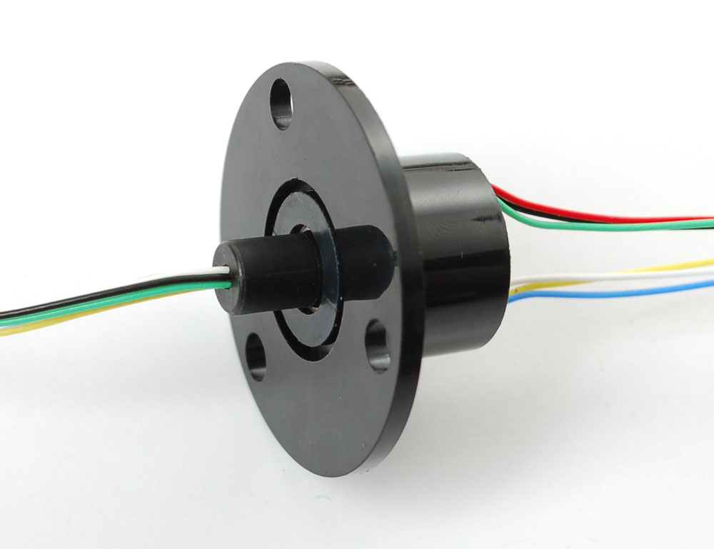 Slip Ring with Flange - 22mm diameter, 6 wires, max 240V @ 2A - Click Image to Close