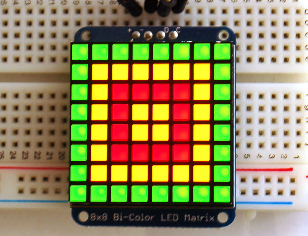 Adafruit Bicolor LED Square Pixel Matrix with I2C Backpack - Click Image to Close