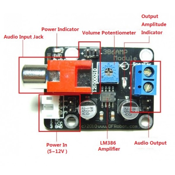 386AMP audio amplifier Module (Arduino compatible)
