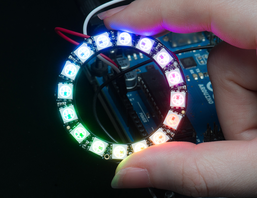 NeoPixel Ring - 16 x WS2812 5050 RGB LED with Integrated Drivers - Click Image to Close