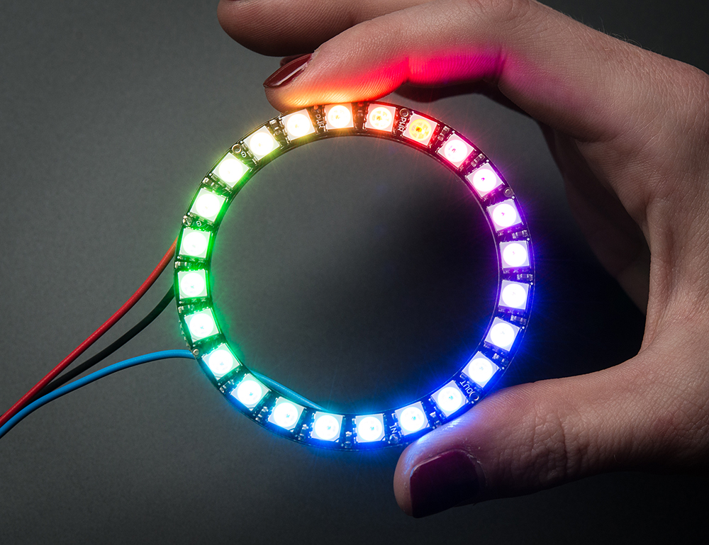 NeoPixel Ring - 24 x WS2812 5050 RGB LED with Integrated Drivers - Click Image to Close